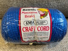NEW Bonnie Macrame Braid Craft Cord 6MM - 100 Yards Royal New in Package