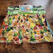 Boys Minecraft Athletic Boxer Briefs XL 14-16 Green Orange
