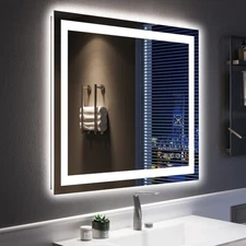 36x30 Inch LED Bathroom Mirror with Lights Front and Backlit Lighted Vanity M...