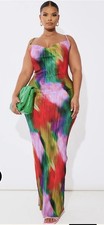 Pretty Little Thing NWT Women’s Size 22 Plisse Cowl Neck Maxi Dress 