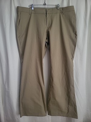 Women's Tan Khaki Pants Plus Size 22R Mid Rise Flare by Dickies Trendy Preppy