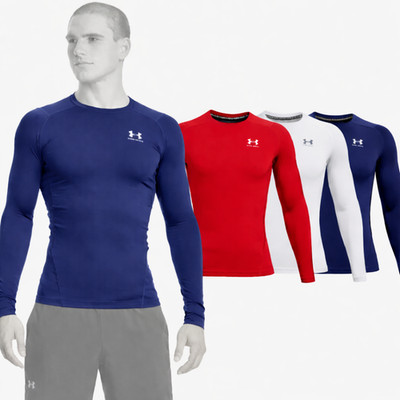 Under Armour HeatGear Long Sleeve Compression Fit Mens Shirt 1361524 FREE SHIP !