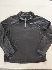 Nike Therma Fit Fleece Top Mens XL Black Long Sleeve 1/4 Zip Pullover Golf