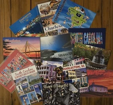 CHARLESTON SOUTH CAROLINA OVERSIZED POSTCARD LOT OF 13 Lighthouse Ravenel Bridge