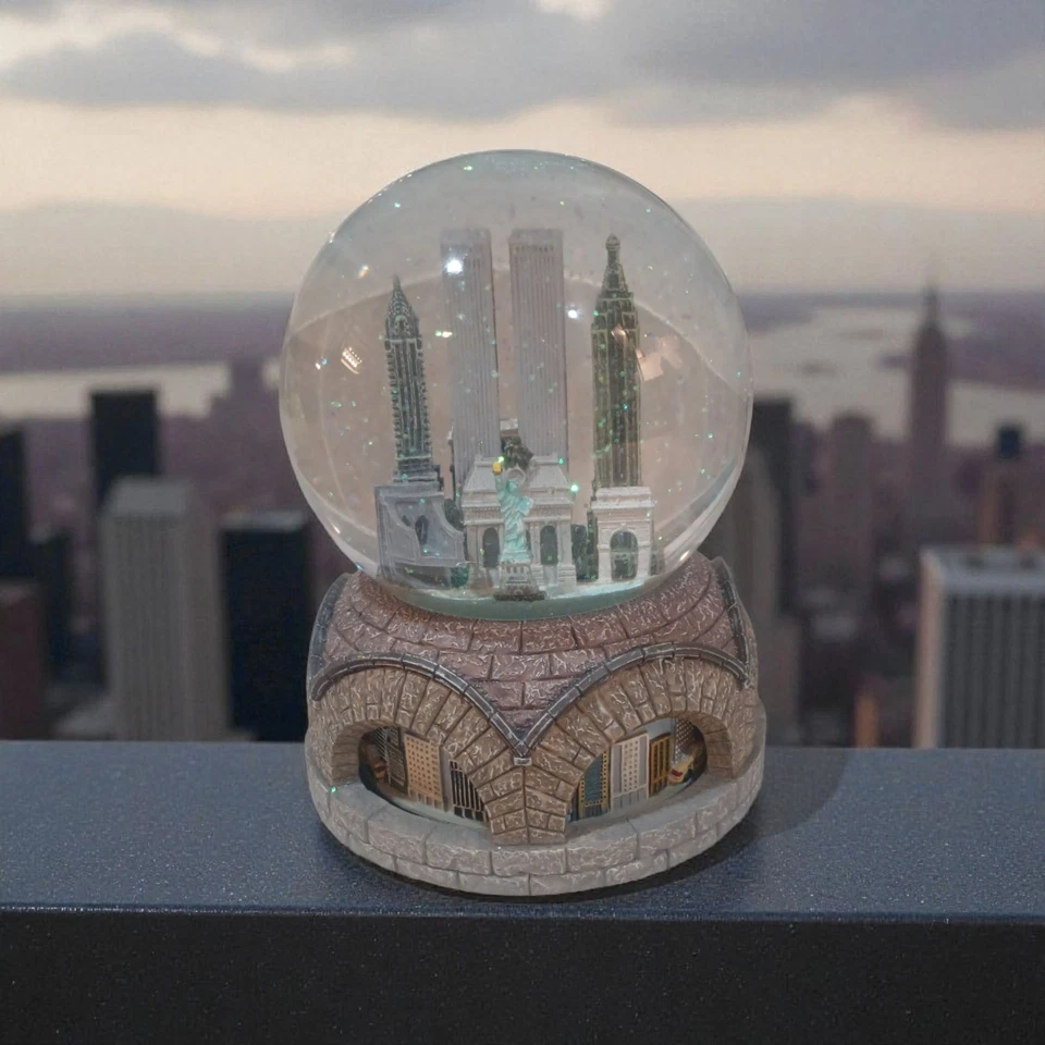 Globo de nieve musical animado horizonte de Macy's Twin Towers/Nueva York de colección funciona Foto 4 de 4