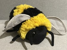 Ikea 8” Bee Plush Skogsduva Bumblebee Black Yellow Gray Stuffed 405.769.10