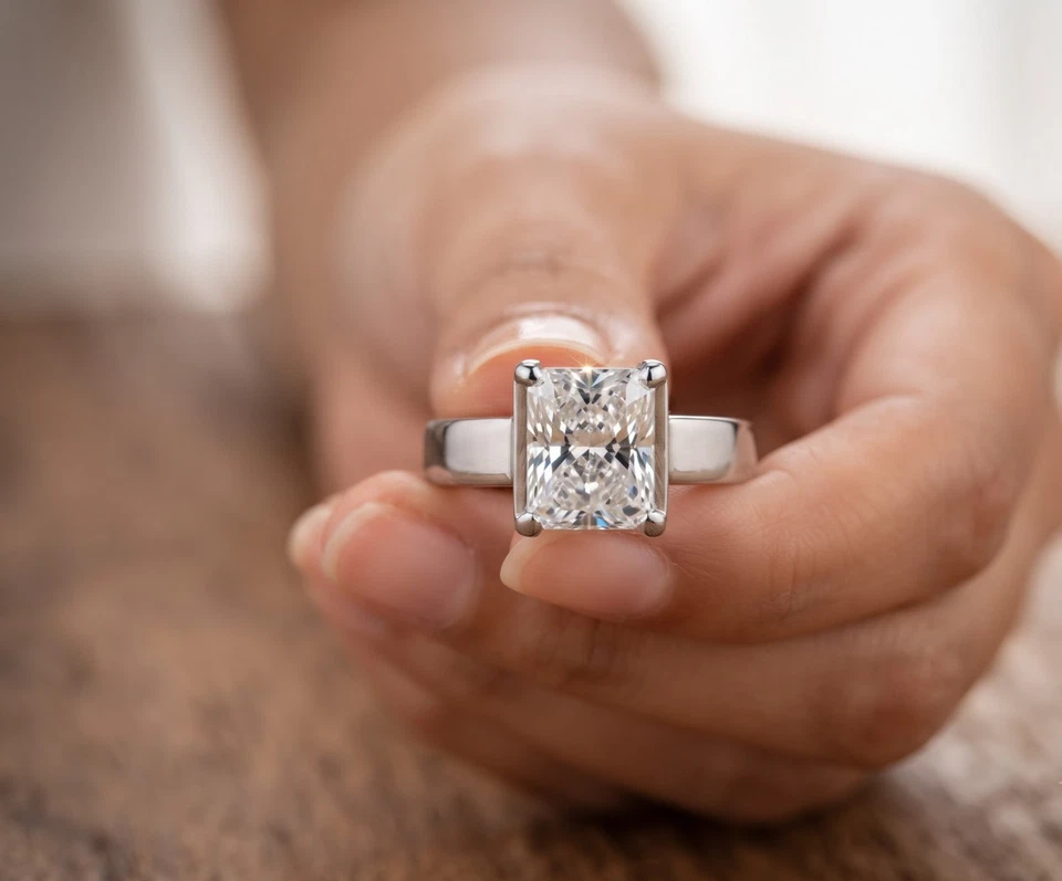2.00 Ct Radiant Cut Natural Diamond Bridal Gift Ring 18K Solid White Gold2 - Image 4 of 4