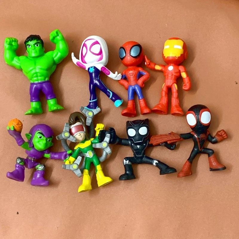 8X Marvel Spidey & His Amazing Friends Doc Ock Hulk Goblin Spiedy 2.5'' Figure
