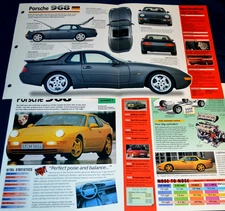 2 1995 Porsche 968 CS Club Sport Specs Info Poster Original Brochure Print 95