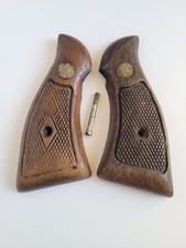 Vintage Smith Wesson K Frame Wood Pistol Gun Grips Square Butt Parts Repair