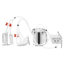 Goat Milking Machine 5L/1.32Gal Portable Electric Milking Machine Vacuum Impulse Pump with Auto Stop Check Valve Stainless Steel Sheep Milker with Milk Hose Brush Goat Milking Machine 5L/1.32Gal Portable Electric Milking Machine Vacuum Impulse Pump with Auto Stop Check Valve Stainless Steel Sheep Milker with Milk Hose Brush