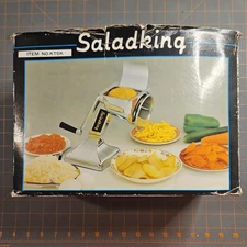 New Salad King Food Processorr Cutter Slicer Shredder Five Cones Chrome Retro