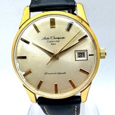 Seiko Champion Calendar Hand-Wound 21 Jewels Men's Watch 36mm Leather Strap Use