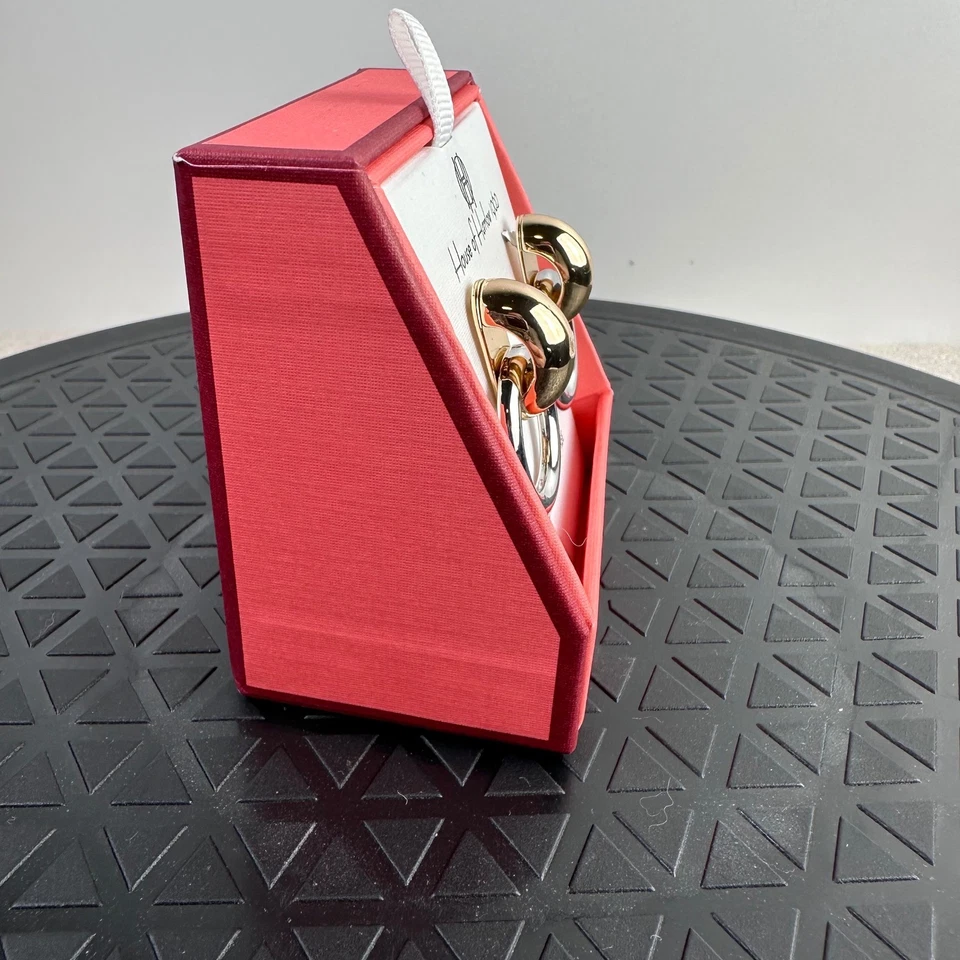 Pendientes de aro House of Harlow 1960 latón dos tonos oro plata plomo níquel sin plomo Foto 4 de 4