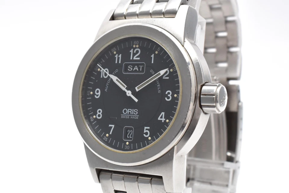 Vintage 【ECX+5】 ORIS 7500 Big Crown Day/Date AT Sapphire Men's Watch from JAPAN - Image 2 of 4