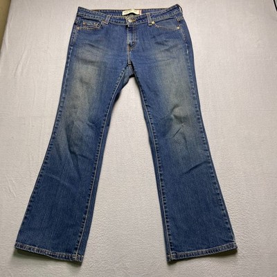 Levi's 545 Womens Blue Denim Stretch Grunge Quality Mark Low Bootcut Jeans 14M
