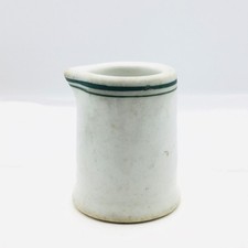 Green Double Striped Ladies Hotel China Creamer Restaurant Ware