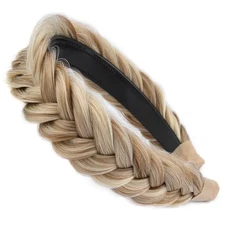 Braided Headband With Tooth Wide Braid Messy 1 Count (Pack of 1) Sandy Blonde