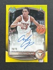 2025-26 Bowman Chrome 1st Auto 70/75 Yellow Refractor Aaliyah Crump On Card