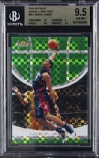 2005-06 FINEST GREEN X-FRACTORS #85 LEBRON JAMES BGS 9.5