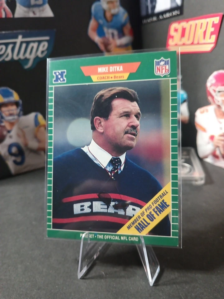 1989 Pro Set - Mike Ditka #53 Member of Pro Football Hall of Fame stripe - Image 3 of 4