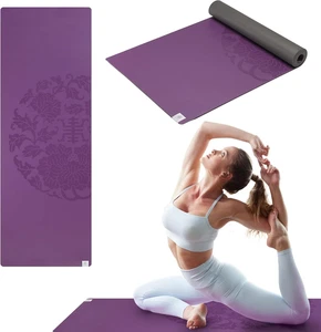 Gaiam Dry-Grip Yoga Mat - 5Mm Thick Non-Slip Exercise & Fitness Mat for Standard