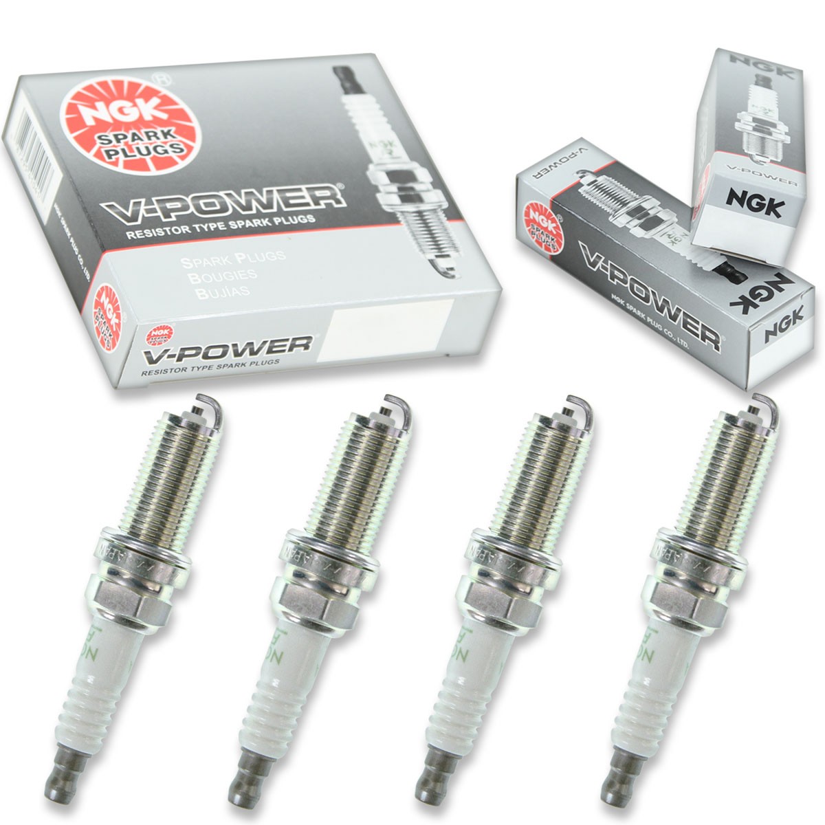 4pcs 11-13 Yamaha VF250 VMAX SHO NGK V-Power Spark Plugs 4.2L V6 250 HP Kit vy