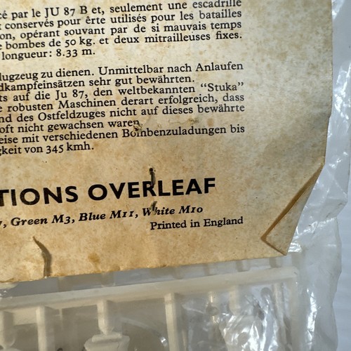Vintage Airfix 1/72 Bag and Header Kit Henschel Hs 123 Model - Bild 4 von 4