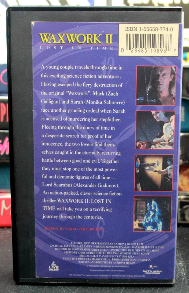 WAXWORK 2 Lost In Time VHS LIVE Home Video 1991 Sci-fi Horror Zach Galligan II - Image 2 of 3