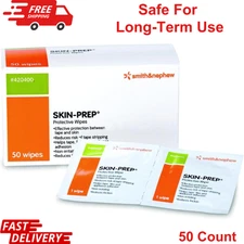 Smith & Nephew Skin-Prep Protective Barrier Wipes, 50 Ct, Safe For Long-term Use