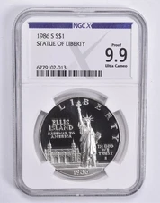 Proof 9.9 UCam 1986-S Statue of Liberty Commemorative Dollar NGC X NGCX