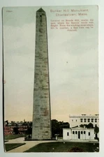 Vintage Bunker Hill Monument Charlestown MA Divided Back Postcard