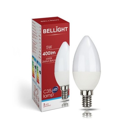 LED E14 C35 Kerzenform 5W = 40W 230V  Leuchtmittel 400lm 200° Kaltweiß 6500K