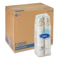 Dixie Paper Hot Cups, 12 oz, Coffee Haze Design, 160/Pack, 6 Packs/Carton