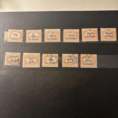 Briefmarken Italien mit Aufdruck. erste reihen Postfrisch. 2 Reihe gestempelt - Bild 1 von 2