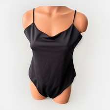 By Anthropologie Black Bodysuit Size L Double Lined