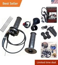 Handle Bar Throttle Grips Grip +Throttle Cable + Throttle Housing Clamp for 5...