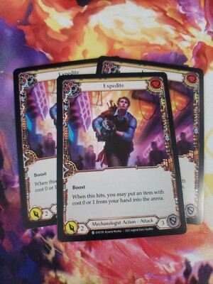 3x Expedite Yellow Foil Playset Bright Lights Flesh and Blood FAB