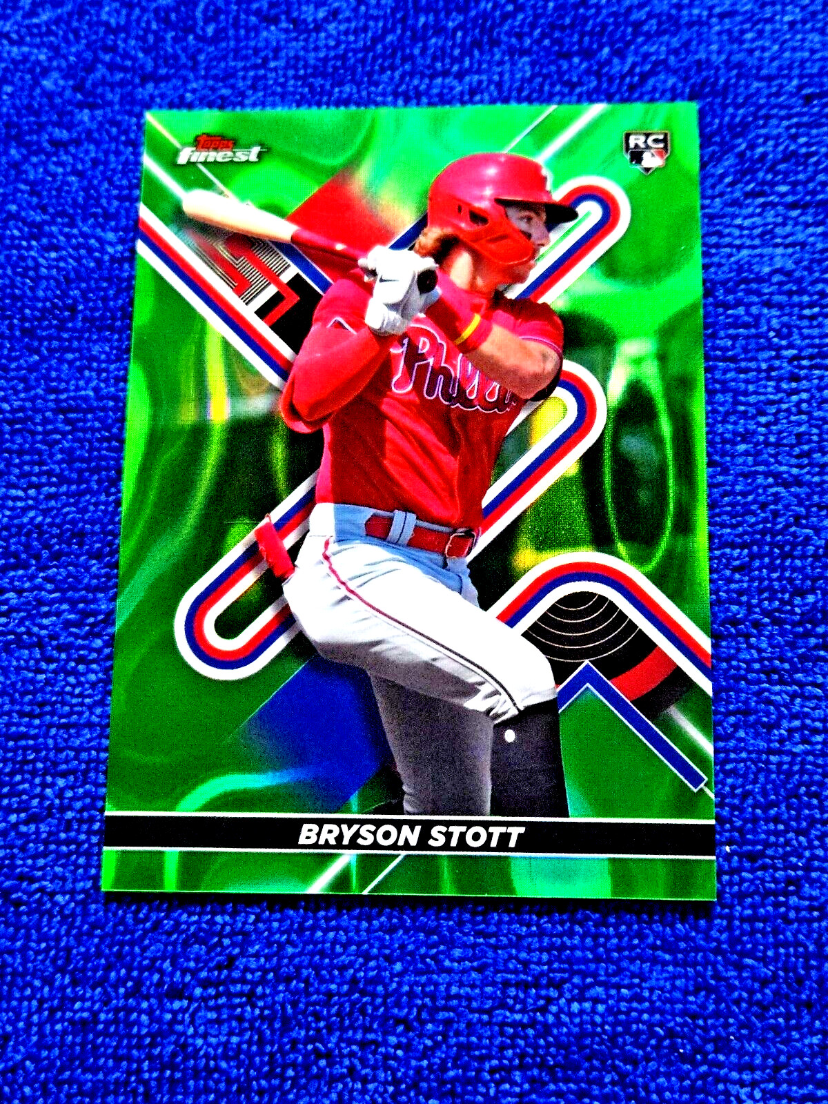 Bryson Stott 2022 Topps Finest RC Green Lava Rookie Refractor /99 Mint #13 SP