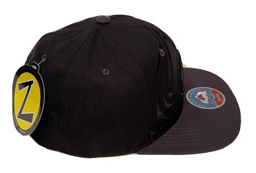 Zephyr NHL Colorado Avalanche RARE "Blackout" Flat Bill SnapBack Hat BRAND NWT - Picture 4 of 5