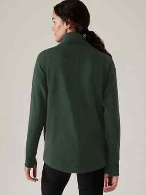 Athleta XS Cozy Karma Twist Neck Sweatshirt Seaweed Snack XS #882476 NWT