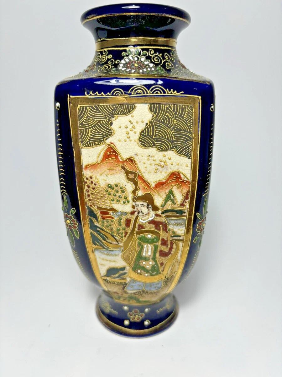 陶瓷蓝色1900-1940 年日本花瓶| eBay