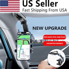 1080  Car Phone Holder Rotatable  Retractable Sun Visor Mirror Mount Universal