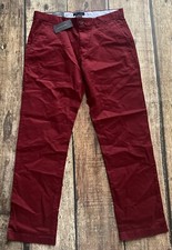 TOMMY HILFIGER TH FLEX CUSTOM FIT CHINO PANTS WINE MENS 33X32 NEW WITH TAGS