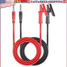 4mm Banana Plug to Alligator Clip Test Leads Corcodile Clip Cable Wire Set 2PCS