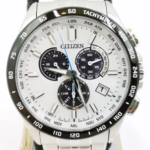 CITIZEN Collection Eco-Drive CB5874-90A White Solar Radio Men's Watch New in Box