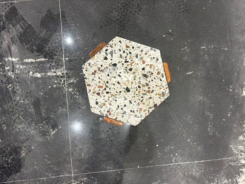 White Terrazzo Center Table, Terrazzo Coffee Table, Terrazzo Corner Table gifts - Picture 6 of 10