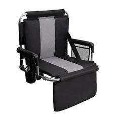 Portable Folding Stadium Seat Chair for Bleachers with Back Armrest Cushion