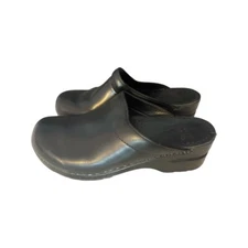 Dansko Black Leather Mules Clogs Women's Sz8 Slip On Comfort Work Shoes AS IS*