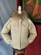 *i.madison* Luxe Outerwear Ivory Fox Fur Trim Hooded Vest /jacket-womens M